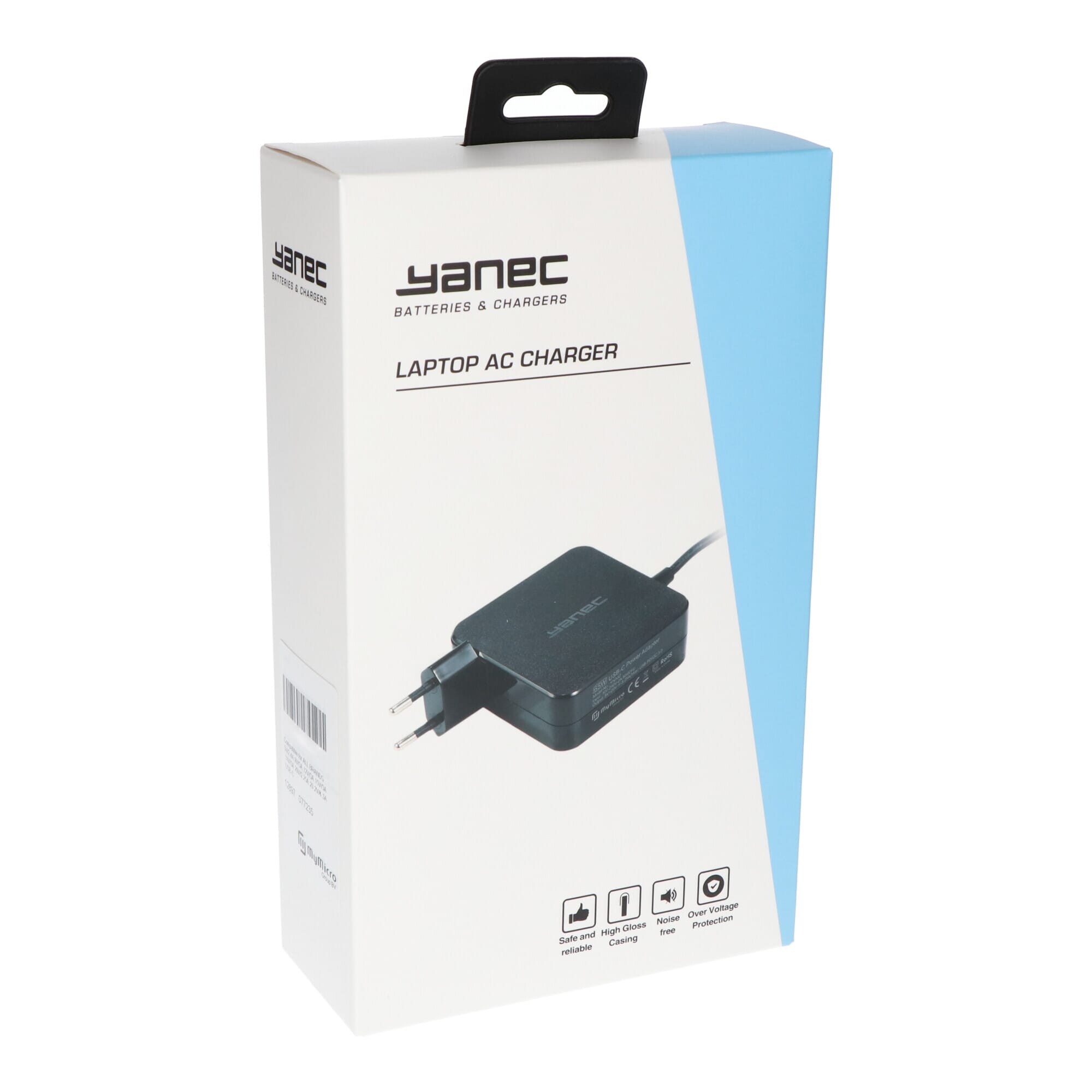 Yanec USB-C Wandlader 65W Zwart Yanec USB-C Wandlader 65W Zwart